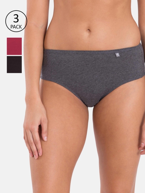 

Jockey Women Pack of 3 Assorted Solid Briefs 1406-0310