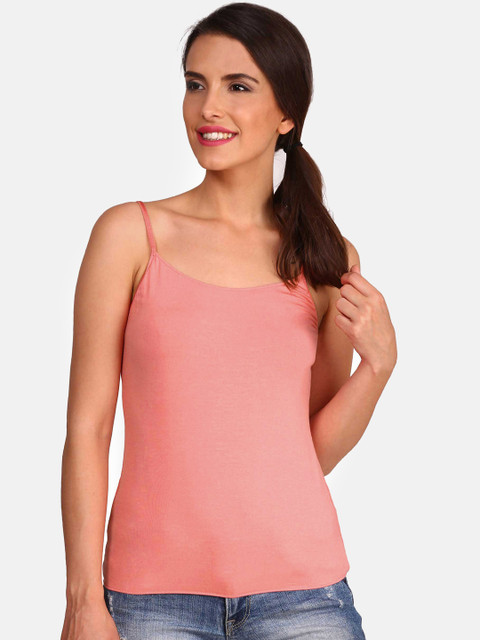 

Jockey Women Peach-Coloured Solid Camisole
