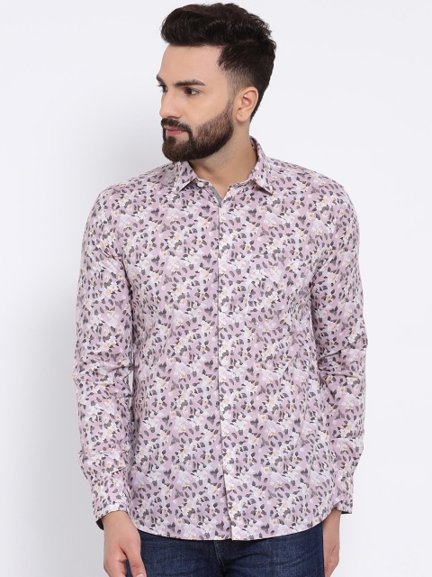 

Crimsoune Club Men Pink Slim Fit Printed Casual Shirt
