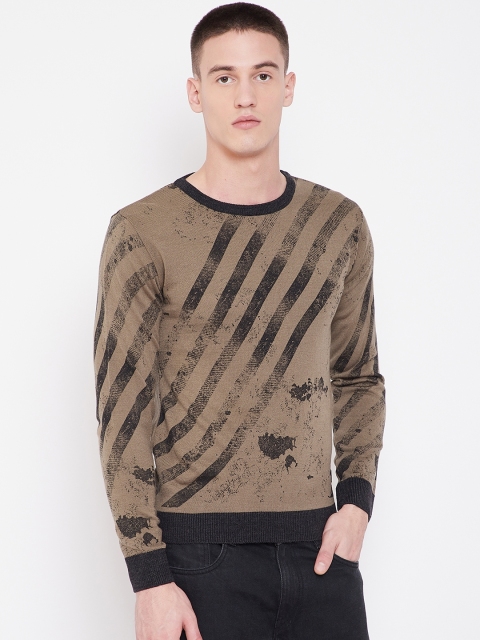 

Duke Men Brown & Black Striped Sweater