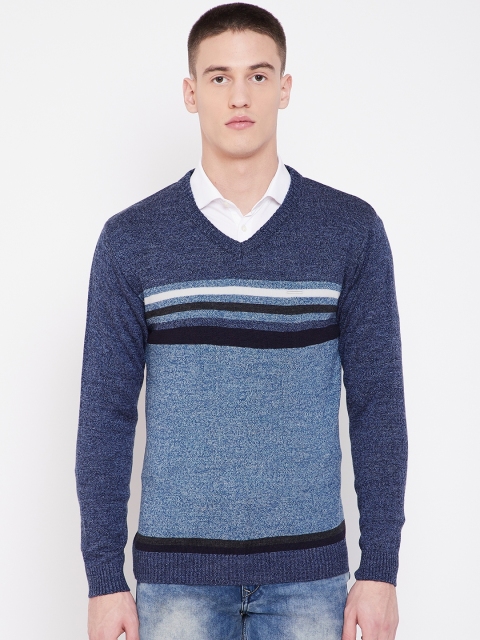 

Duke Men Blue Solid Sweater