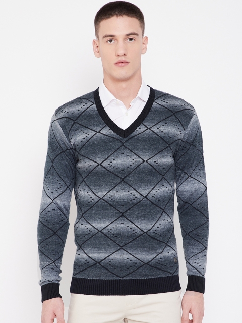 

Duke Men Grey Self Design Sweater