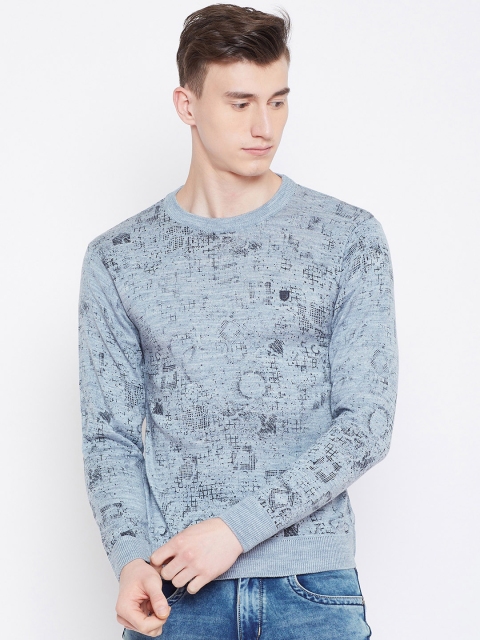 

Duke Stardust Men Blue & Black Printed Sweater