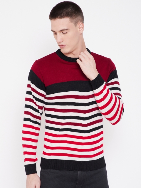 

Duke Stardust Men Red & Off-White Striped Sweater