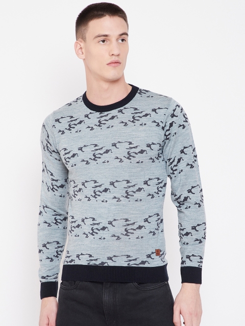 

Duke Stardust Men Blue & Black Printed Sweater
