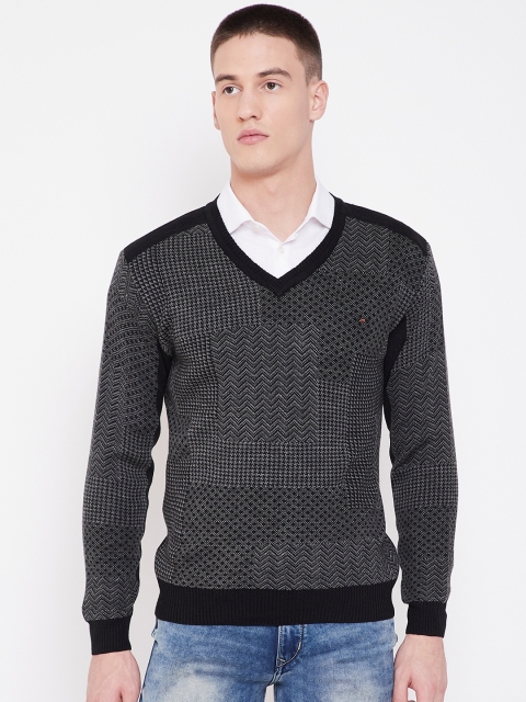 

Duke Stardust Men Black & Grey Self Design Sweater