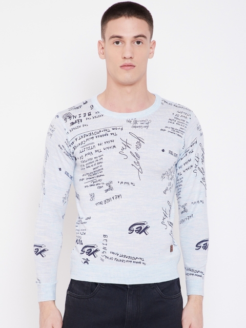 

Duke Men Blue Printed Sweater