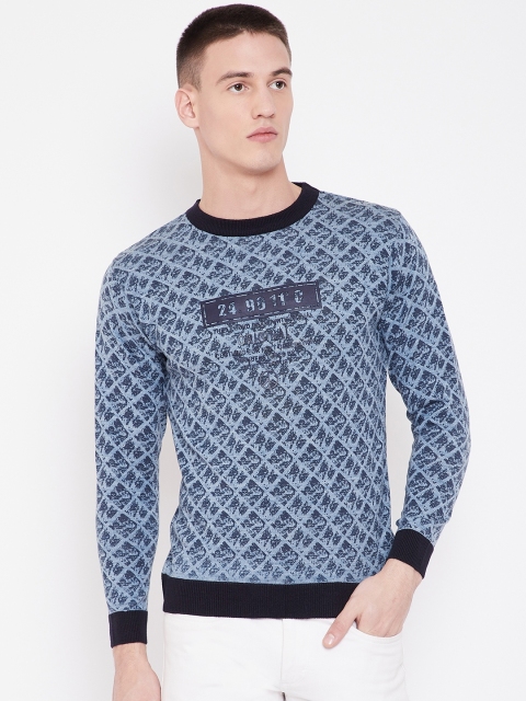 

Duke Stardust Men Blue Self Design Sweater