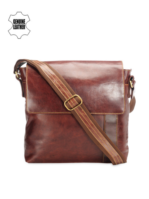 

Teakwood Leathers Unisex Brown Leather Messenger Bag