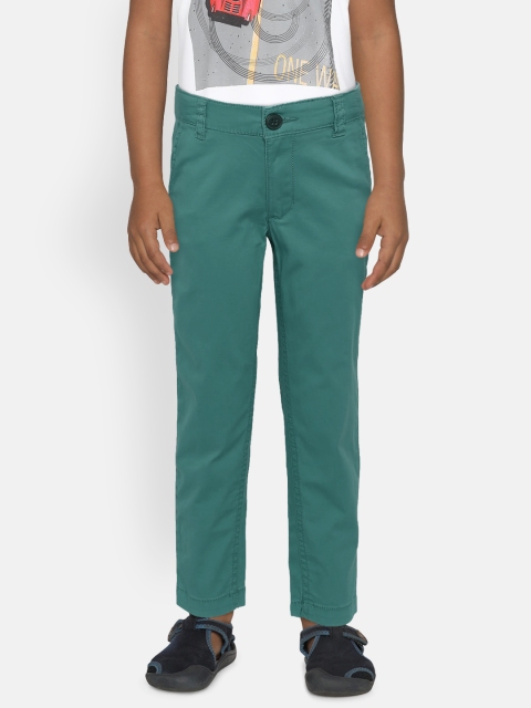 

OSHKOSH Bgosh Boys Green Regular Fit Solid Chinos