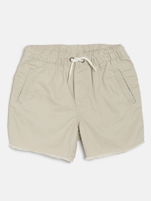 

OSHKOSH Bgosh Boys Cream-Coloured Solid Regular Fit Shorts