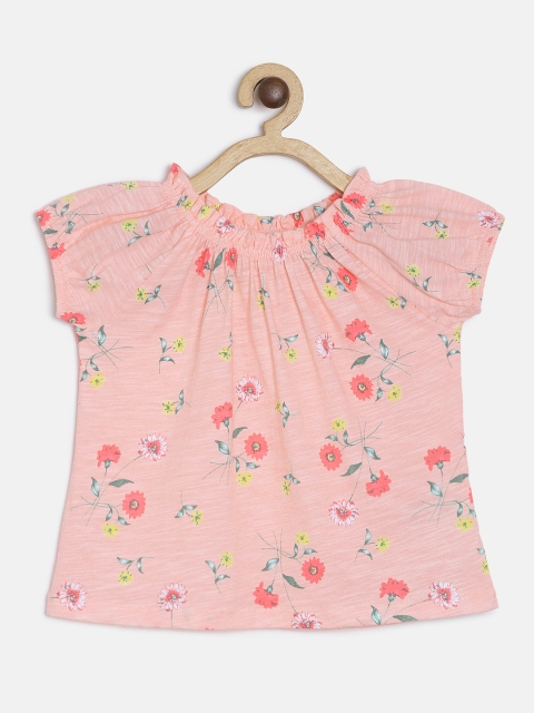 

OSHKOSH Bgosh Girls Peach-Coloured Printed Top