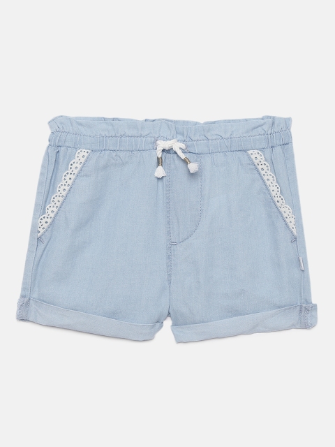 

OSHKOSH Bgosh Girls Blue Solid Regular Fit Regular Shorts