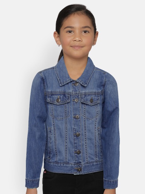 

OSHKOSH Bgosh Girls Blue Solid Denim Jacket