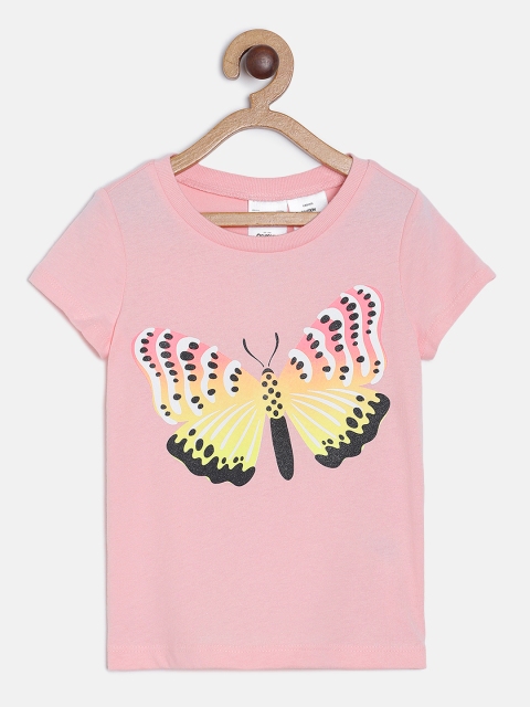 

OSHKOSH Bgosh Girls Pink Printed Round Neck T-shirt