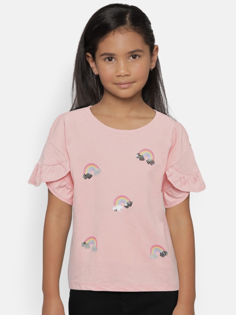 

OSHKOSH Bgosh Girls Pink Self Design Top