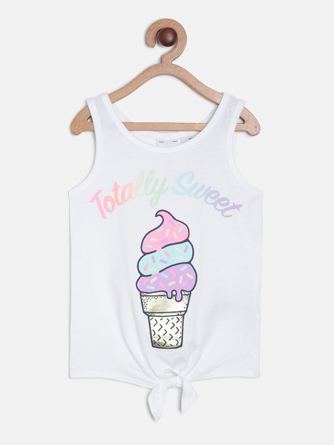 

OSHKOSH Bgosh Girls White Printed Tank Top