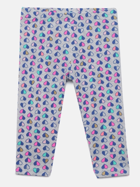 

OSHKOSH Bgosh Girls Grey Printed Ankle-Length Leggings