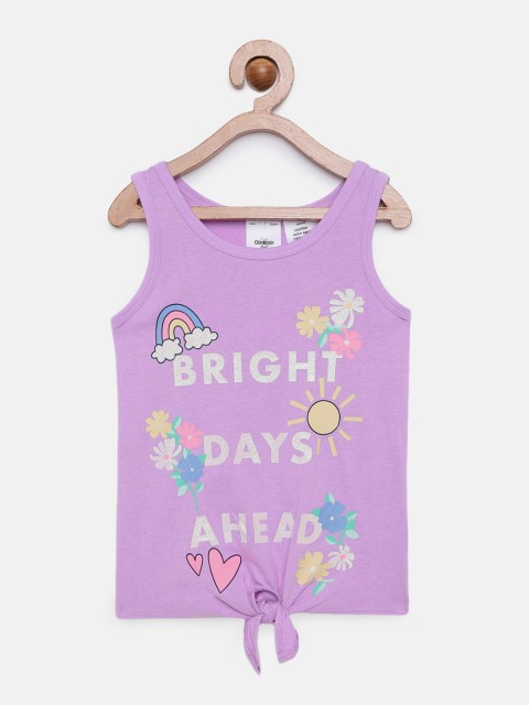

OSHKOSH Bgosh Girls Purple Printed Tank Top