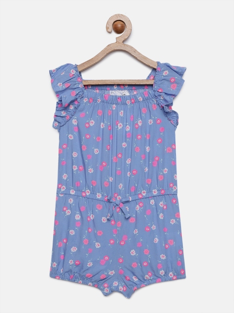 

OSHKOSH Bgosh Girls Purple & Pink Printed Playsuit