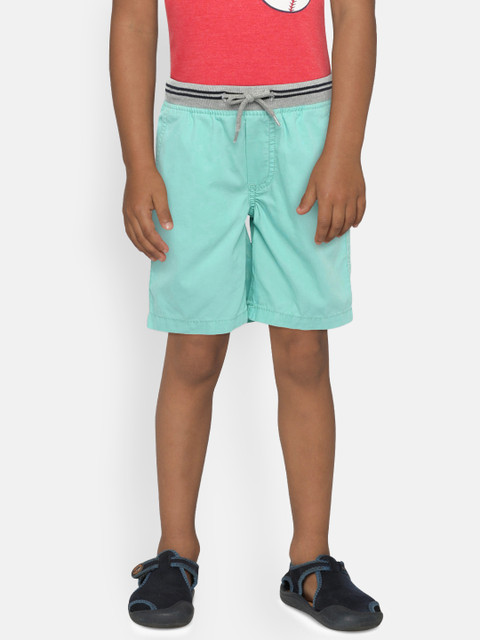 

OSHKOSH Bgosh Boys Turquoise Blue Solid Regular Fit Shorts