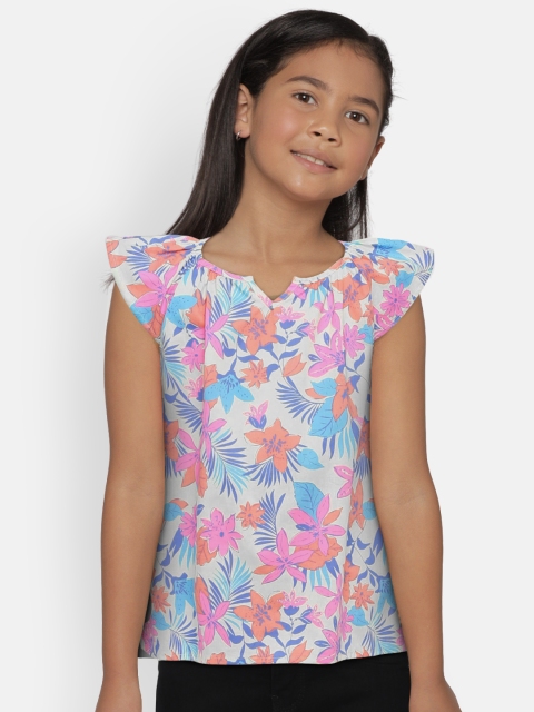 

OSHKOSH Bgosh Girls Multicoloured Floral Print A-Line Top, Multi