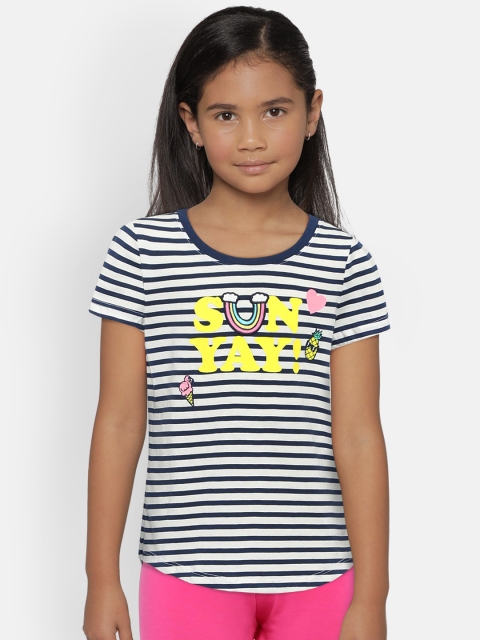 

OSHKOSH Bgosh Girls White Striped Tshirt