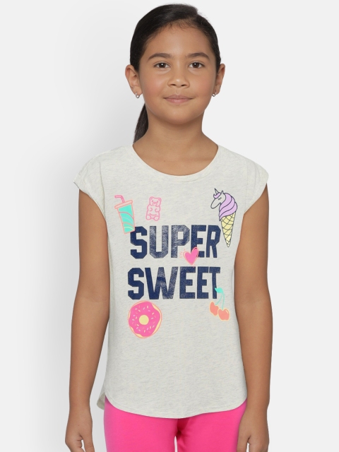 

OSHKOSH Bgosh Girls Grey Printed High-Low Top
