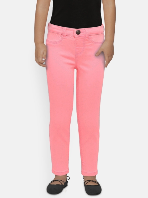 

OSHKOSH Bgosh Girls Pink Regular Fit Mid-Rise Clean Look Stretchable Jeans