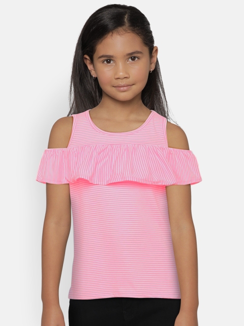 

OSHKOSH Bgosh Girls Pink Striped Top