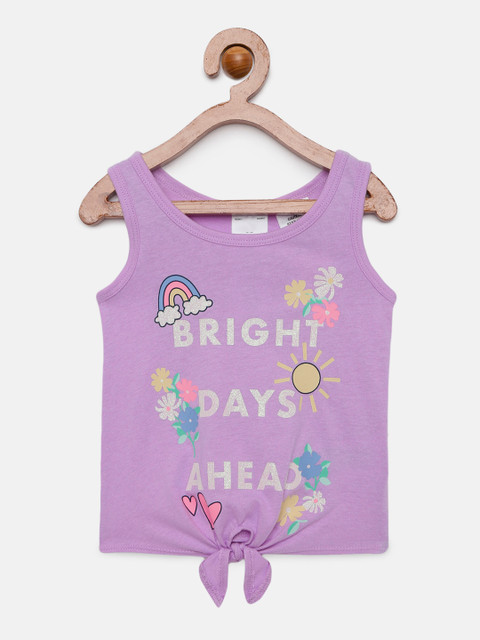 

OSHKOSH Bgosh Girls Purple Printed Tank Top