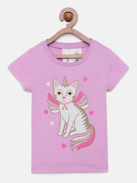 

OSHKOSH Bgosh Girls Purple Printed Top