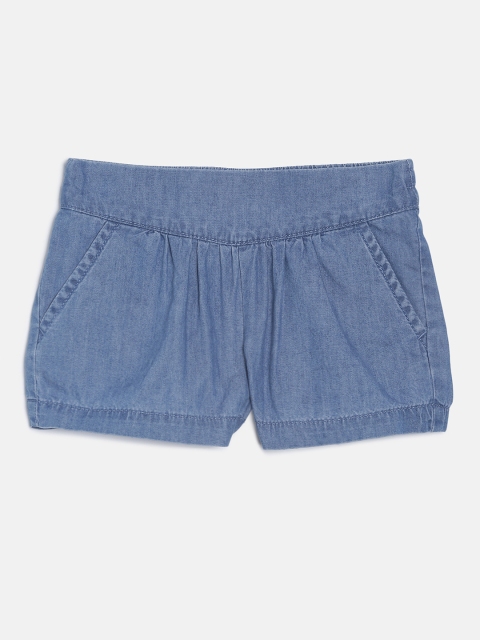 

OSHKOSH Bgosh Girls Blue Solid Regular Fit Denim Shorts