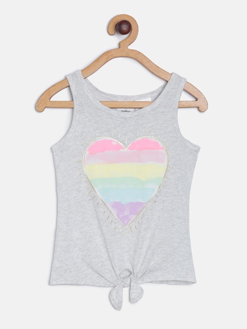 

OSHKOSH Bgosh Girls Grey Heart Print Tank Top