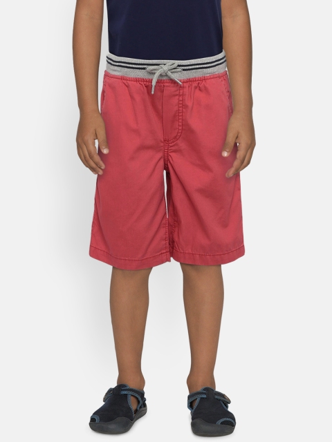 

OSHKOSH Bgosh Boys Red Solid Regular Fit Shorts
