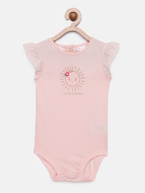 

OSHKOSH Bgosh Girls Pink Printed Rompers