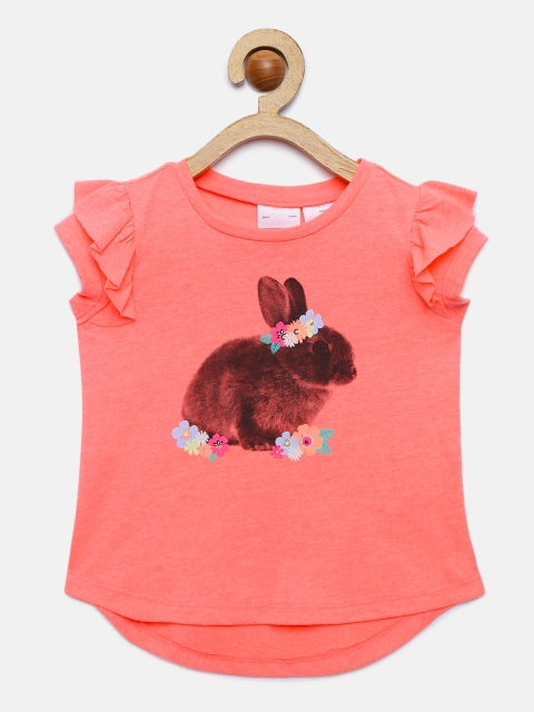 

OSHKOSH Bgosh Girls Orange Printed Top