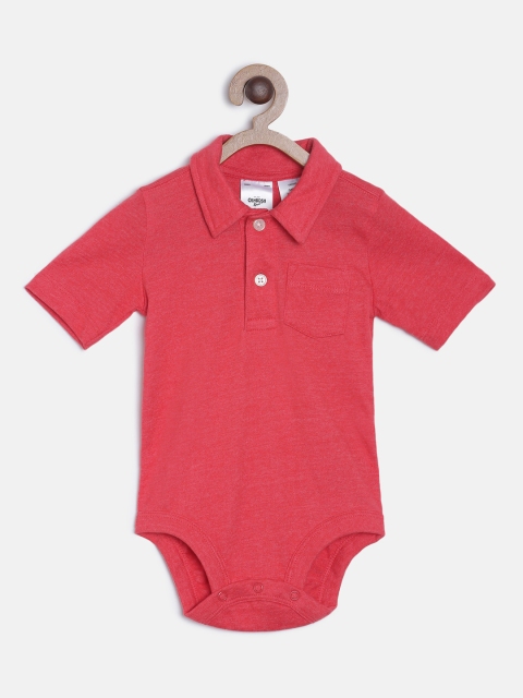 

OSHKOSH Bgosh Boys Red Solid Bodysuit