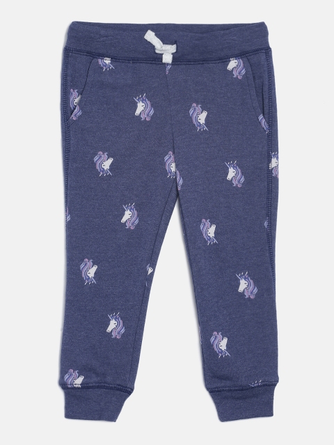 

OSHKOSH Bgosh Girls Navy Blue Printed Joggers