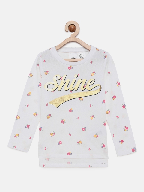 

OSHKOSH Bgosh Girls Off-White & Pink Floral Print Top