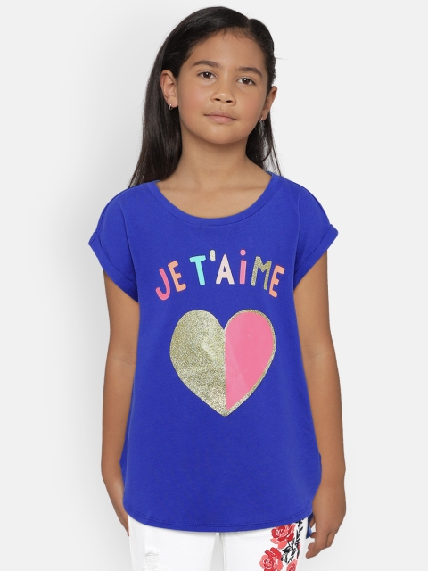 

OSHKOSH Bgosh Girls Blue Printed Top