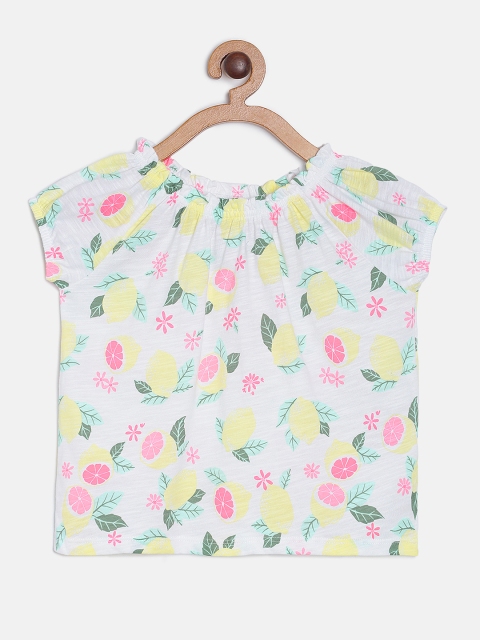 

OSHKOSH Bgosh Girls White Lemon Print Top