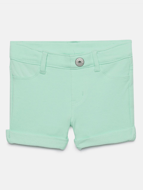 

OSHKOSH Bgosh Girls Turquoise Blue Solid Regular Fit Shorts
