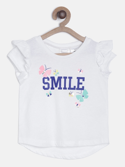 

OSHKOSH Bgosh Girls White Printed High-Low Top