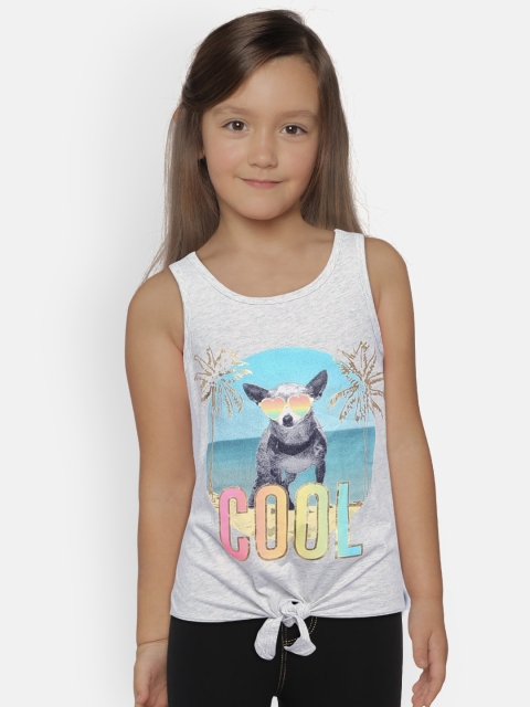 

OSHKOSH Bgosh Girls Grey Printed Tank Top