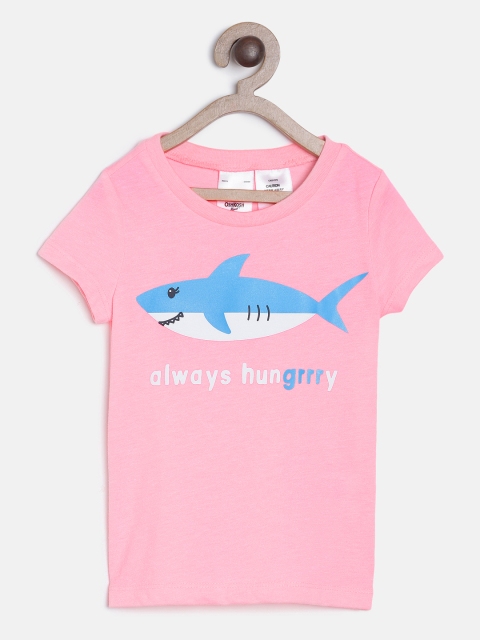 

OSHKOSH Bgosh Girls Pink Printed Round Neck T-shirt