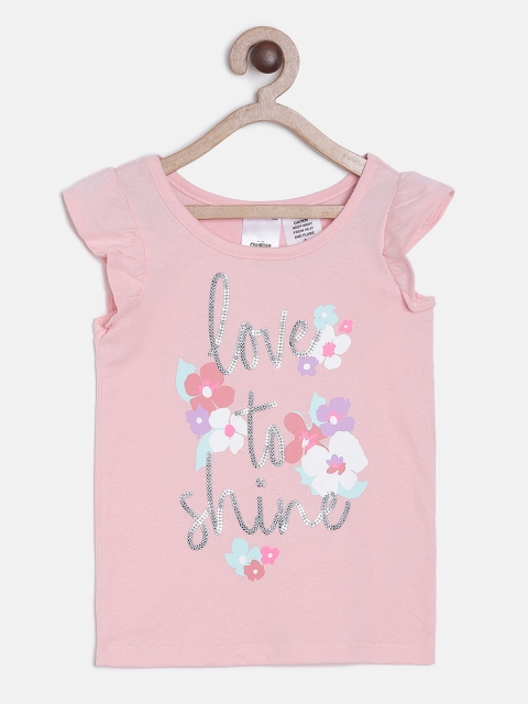 

OSHKOSH Bgosh Girls Pink Embellished Top