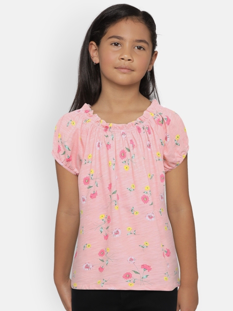 

OSHKOSH Bgosh Girls Pink Floral Print Top