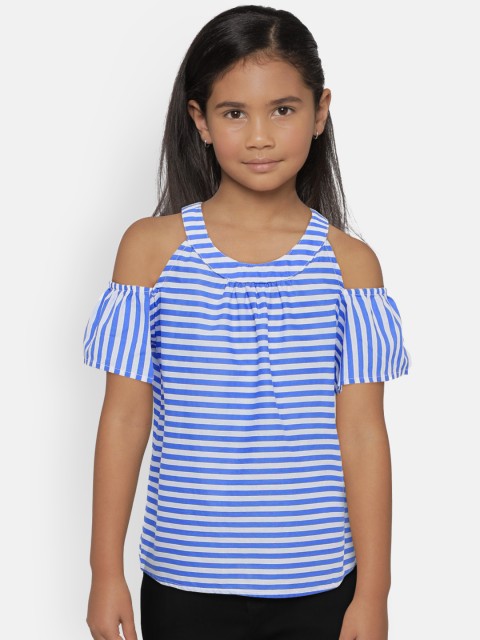 

OSHKOSH Bgosh Girls White Striped A-Line Top