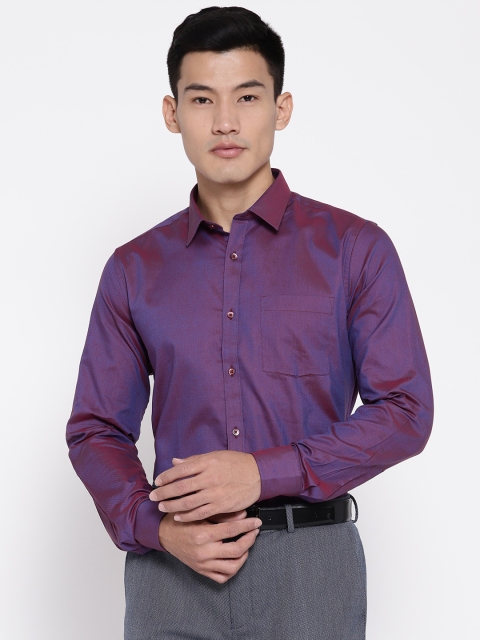 

Blackberrys Men Purple Dual Toned Slim Fit Solid Party Shirt
